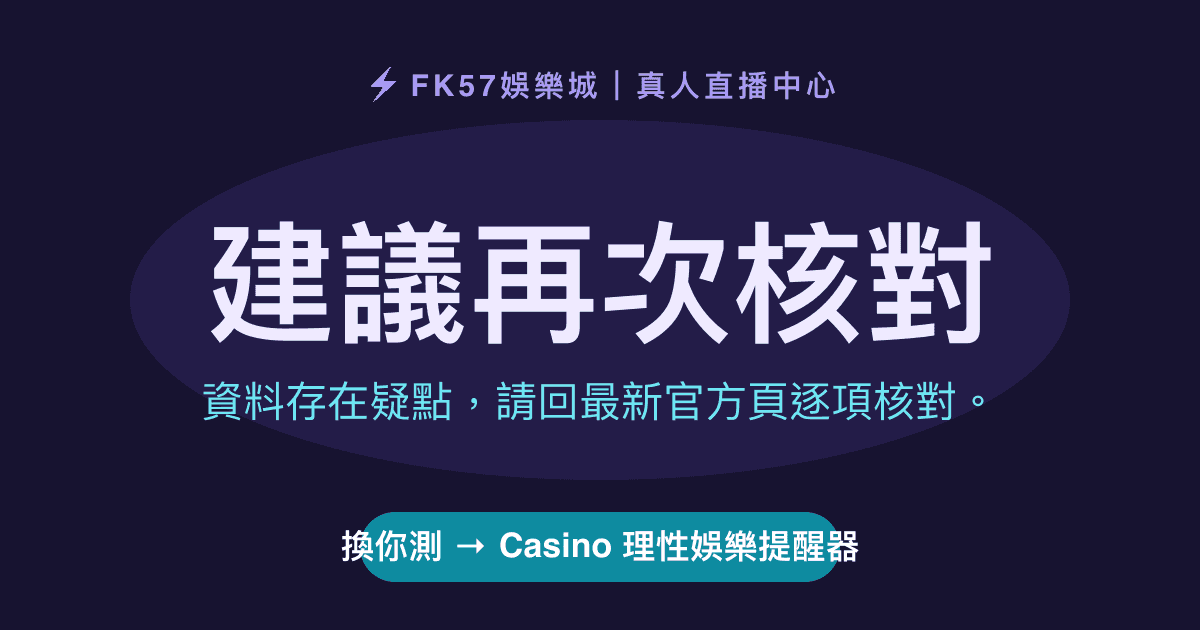 建議再次核對｜Casino 理性娛樂提醒器結果圖
